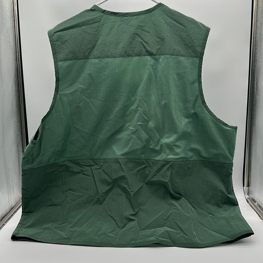 Men's Size X-Large Zipper Vest Houston White USED CLEAN GREEN POCKETS - Picture 3 of 4